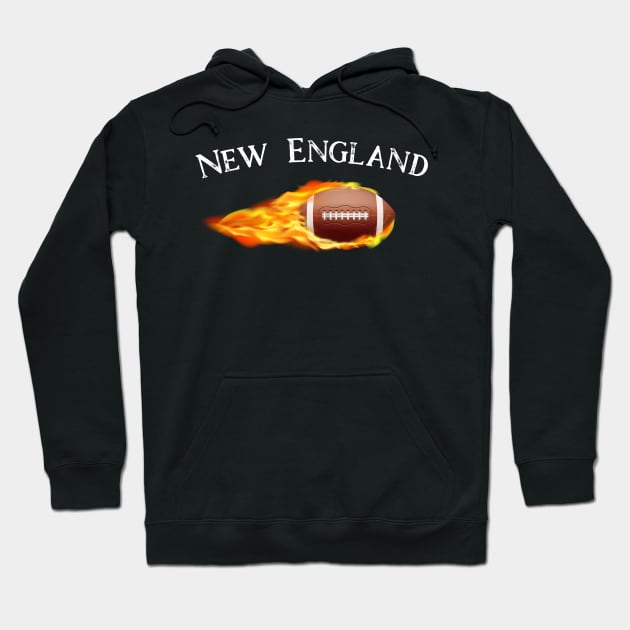 Football New England Ball on Fire Hoodie by letnothingstopyou